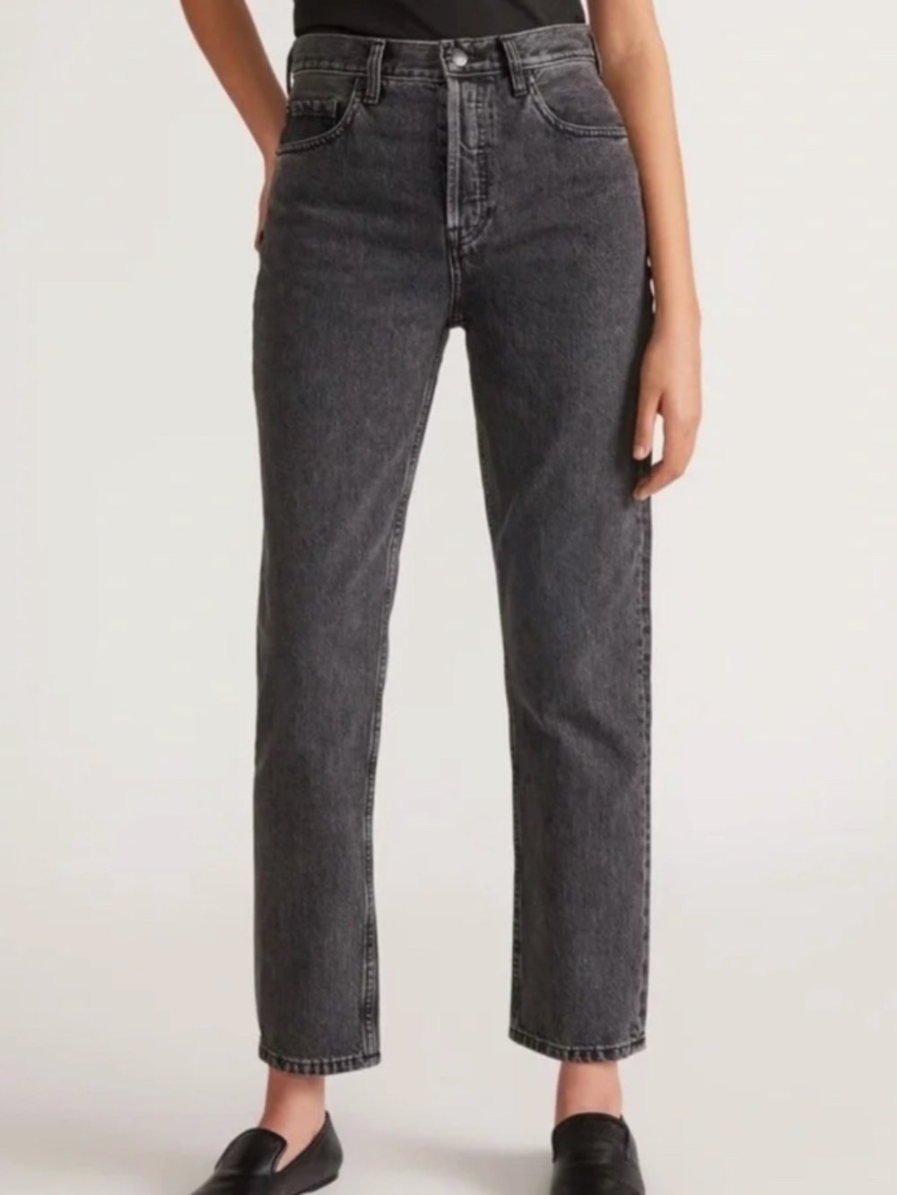 Everlane Black Wash Straight Leg Jeans Women’s 33 Ankle